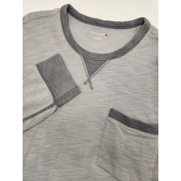 UNTUCKit Pocket T-Shirt Men's XL Gray Long Sleeve Cotton Crew Casual Almar - Picture 1 of 5